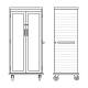 Universal Medical Inc. S104877 Double Wide Two Columns Tall Storage Cart with Glass Door, Key Lock, Preconfigured with Accessories - Drawing
