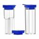 MTC Bio S4100-6 Cap for Spectrophotometer Cuvette with Square Opening, Blue - Attached on Cuvettes (Cuvettes are Sold Separately)
