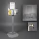 Poltex SANSTAT17SLV-3STL Locking Sanitizing Station with Sign Sleeve - Steel Stand, 4 Position (Consumables Not Included)