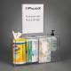 Poltex SANSTAT17SLV Locking Sanitizing Station with Sign Sleeve - 4 Position (Consumables Not Included)