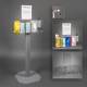Poltex SANSTAT23SLV-3STL Locking Sanitizing Station with Sign Sleeve - Steel Stand, 5 Position (Consumables Not Included)
