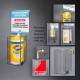 Poltex SANSTAT4-T Locking Sanitizing Station - 1 Position, High Bond Tape Mount (Consumables Not Included)