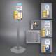 Poltex SANSTAT9-2STL Locking Sanitizing Station, Stand Mount - 2 Position (Consumables Not Included)