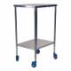 Pedigo SG-82-SS Stainless Steel Instrument Table with Shelf and 3" Corrosion-resistant co•re Casters™ - Table Size 16" W x 20" L x 34" H