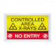 Phillips Safety SIGN-LED-BAT-116 Controlled Area X-Rays No Entry LED Warning Sign