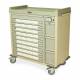 Harloff SL36BIN5-EKC Harloff Standard Line 36 - 5" Med-Bin Medication Cart with CompX Electronic Lock