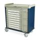 Harloff SL36BIN5 Standard Line 36 - 5" Med-Bin Medication Cart with Key Locks (Shown in Hammertone Blue and Sand Colors)