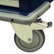 5” ball-bearing premium rubber casters, full swivel, two with toe locking brake