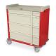 Harloff SL600PC Standard Line 600 Punch Card Medication Cart with Key Locks, 1 Single Wide Narcotics Drawer (Shown in Red and Sand Colors)
