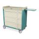 Harloff SL600PC Standard Line 600 Punch Card Medication Cart with Key Locks, 1 Single Wide Narcotics Drawer (Shown in Teal and Sand Colors)