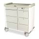 Harloff SL607PC-EKC Standard Line 600 Punch Card Medication Cart with CompX Electronic Lock, 2 Double Wide Narcotics Drawers