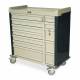 Harloff SL72MD Standard Line 72 Bin Multi-Dose Medication Cart with Key Locks - Shown in Forest Green Side Panels and Pull Out Side Shelf