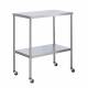 UMF Medical SS8012 Stainless Steel Instrument Table with Shelf - 18" D x 33" W x 34" H