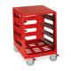 Harloff STC-SH4L Scope Transport Cart with 4 Scope Tray Capacity, Red Finish, Right Angle View