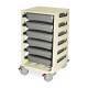Harloff STC-SH6L Scope Transport Cart with 6 Scope Tray Capacity, Beige Finish, Left Angle View Actual Use (Scope Trays are Not Included)