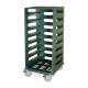 Harloff STC-SH8L Scope Transport Cart with 8 Scope Tray Capacity, Hammertone Green Finish, Left Angle View