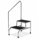 Clinton Model T-6850 Double-Step Chrome Bariatric Step Stool with Handrail