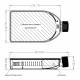Nest Scientific T150 U-Shaped Canted Neck Cell Culture Flask with Cap - Dimensions in Millimeter