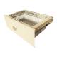 The image depicts a T-Series Cart's 8" drawer with an 8" removable tray. The plastic tray is available for purchase separately.