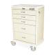 Harloff TPS3028EC5 T-Series Standard Width Tall Anesthesia Cart with Five Drawers, Basic Electronic Pushbutton Lock