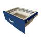The image depicts a T-Series Cart's 8" drawer with an 8" removable tray. The plastic tray is available for purchase separately.