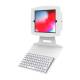 Compulocks UKBTRAYW Universal Keyboard Tray - White, Actual Use Left Angle View (Enclosure is Sold Separately; Tablet is Not Included)