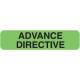 ADVANCE DIRECTIVE Label - Size 1 1/4"W x 5/16"H - Fluorescent Green