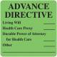ADVANCE DIRECTIVE Label - Size 2 1/2"W x 2 1/2"H - Fluorescent Green