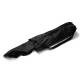 Black nylon bag with a strap and handle, designed for easy carrying and safe, convenient storage of a folded lead apron.