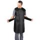 Universal Medical UM-QSFLXB-LF Series Fast Ship Flex Back Lead Free Apron - Black Nylon (Front View - Hook and Loop Fastening Flaps)