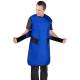Universal Medical UM-QSFLXB-LF Series Fast Ship Flex Back Lead Free Apron - Royal Blue Nylon (Front View - Hook and Loop Fastening Flaps)