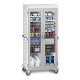 Universal Medical Inc. S104877 Double Wide Two Columns Tall Storage Cart with Glass Door, Key Lock, Preconfigured with Accessories - With Items (The Items in the Photo are Not Included)