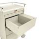 Harloff VLT360PC Value Line 360 Punch Card Medication Cart with Key Lock and Locking Narcotics Box - Open Drawer (Shown in Sand Color)
