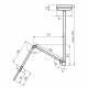 Waldmann D16070000 OPTICLUX 10-1 C T1 LED Magnifier Light with Double Arm Wood Light - Ceiling Mounted Dimension in Millimeter