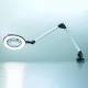 Waldmann TEVISIO LED Magnifier Light with 3.5 Diopter Magnification, Pin Mount Table Clamp, 39" Arm-Side View