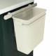 Harloff WASTE3GALRC 3 Gallon Plastic Waste Container without Cover for M-Series or A-Series Carts, Rail Clip Mount
