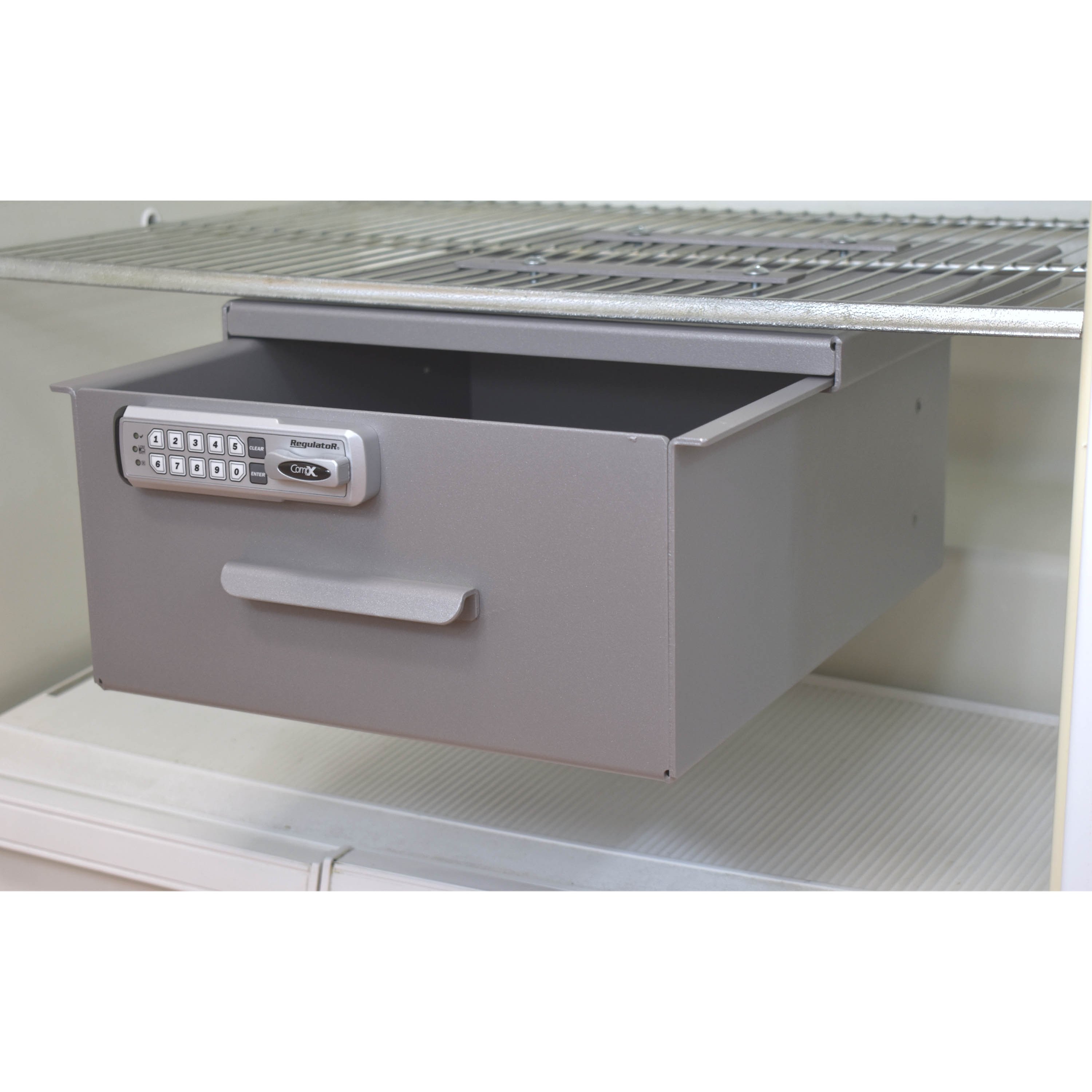 Item 3728 - Locking Refrigerator Box, Gray Drawer/Clear Bracket