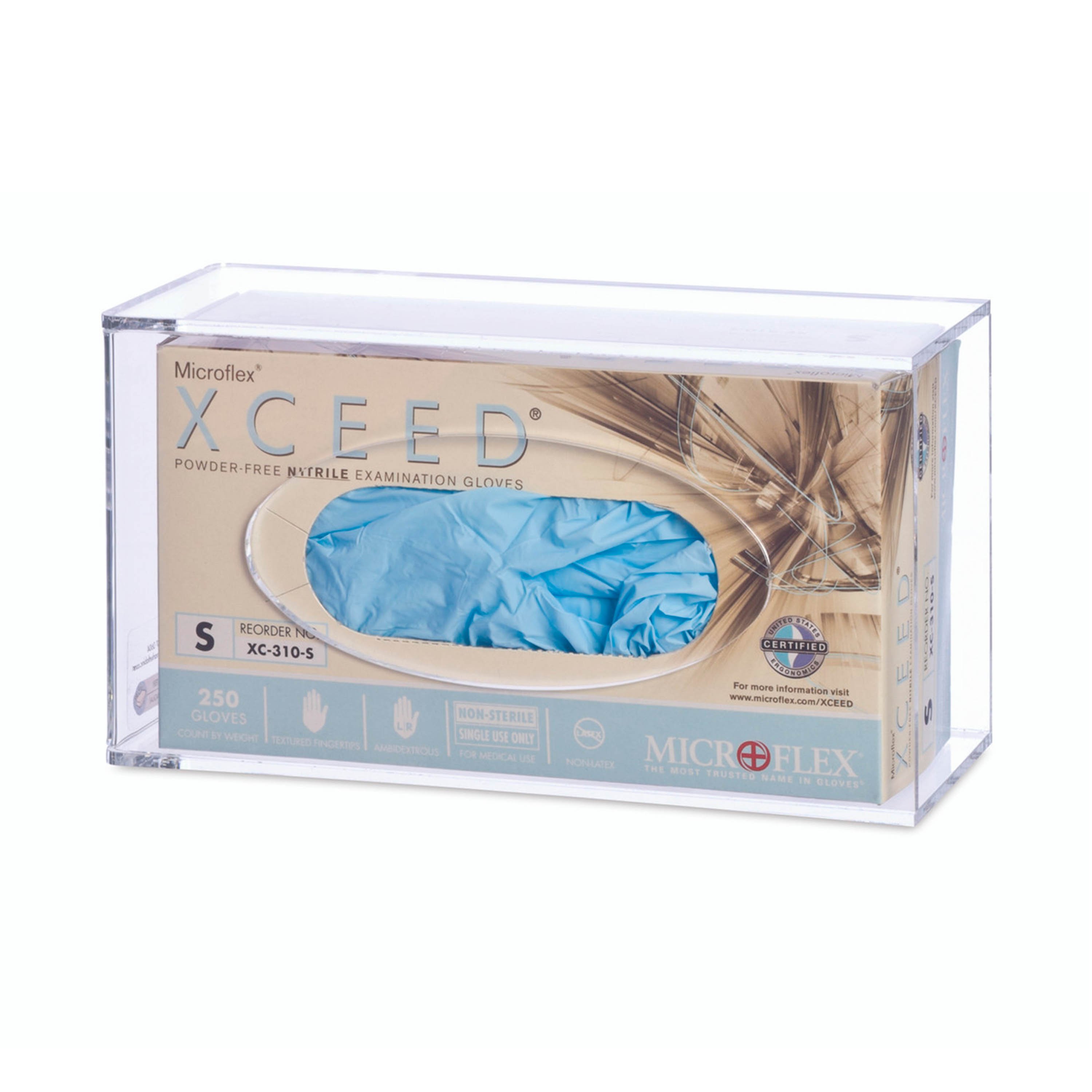 OmniMed 305363 Deluxe Clear Acrylic Single Glove Box Holder