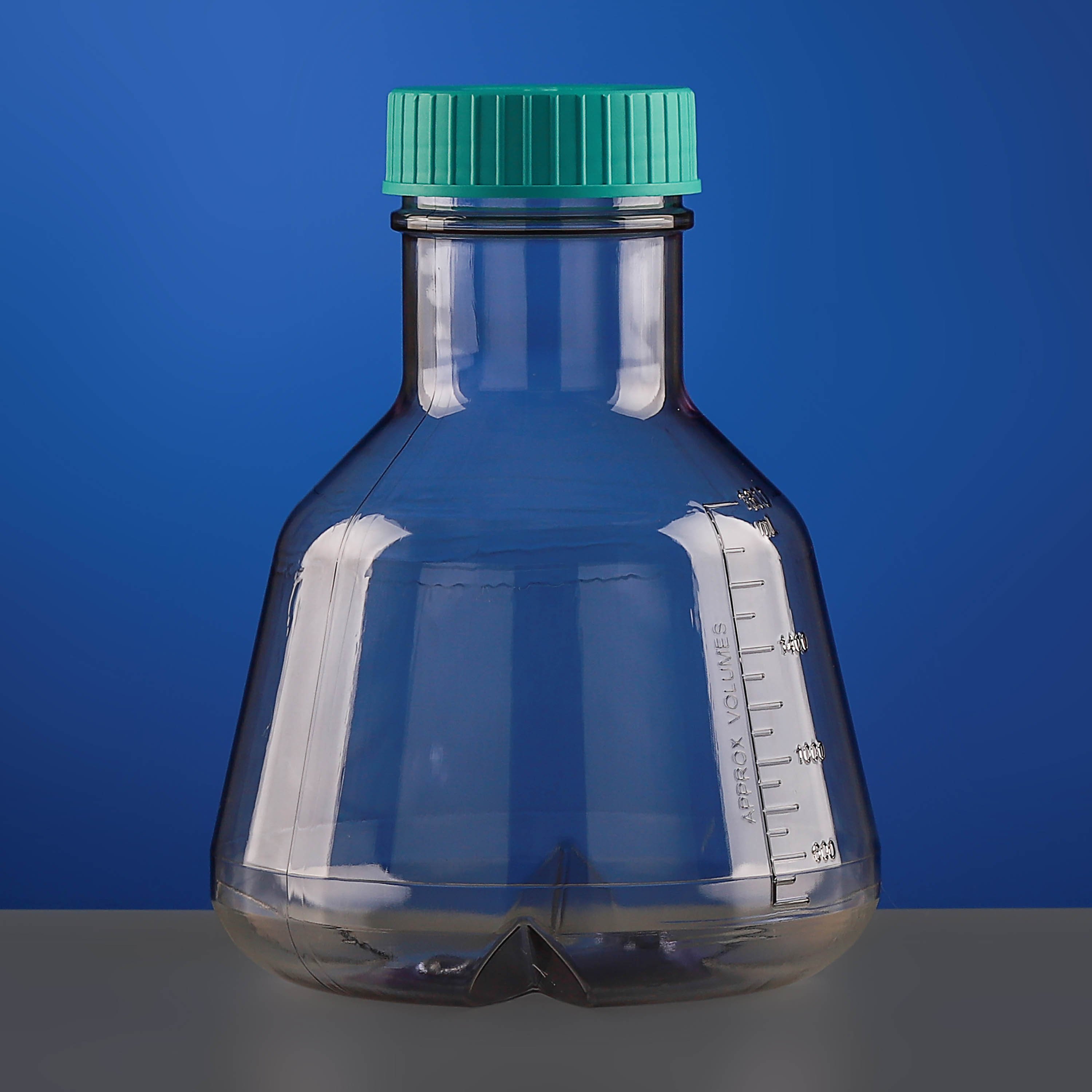 High Efficient Baffled Bottom Erlenmeyer Flask, PC, Sterile