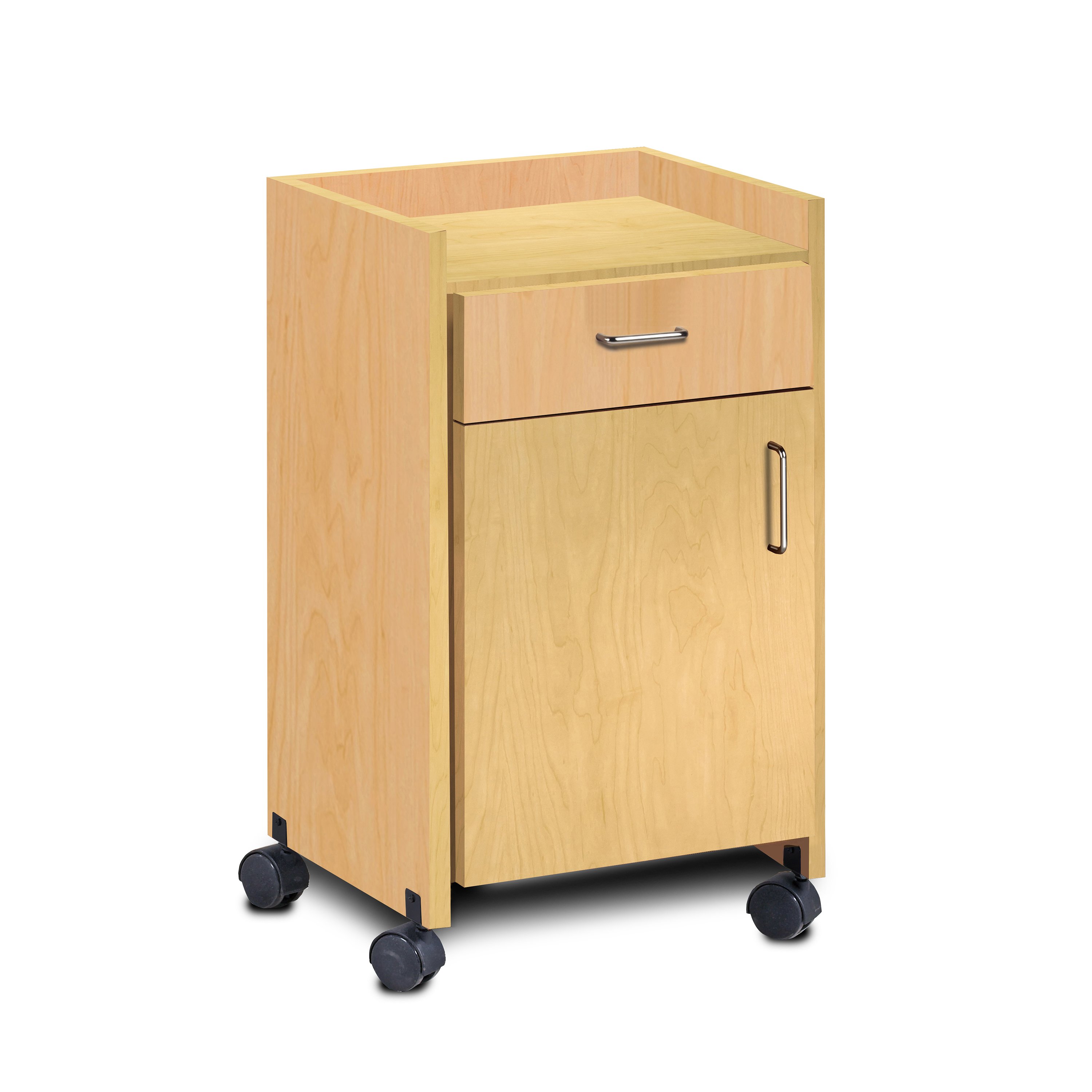 Clinton 8720 1-Door Mobile Bedside Cabinet with 1 Drawer