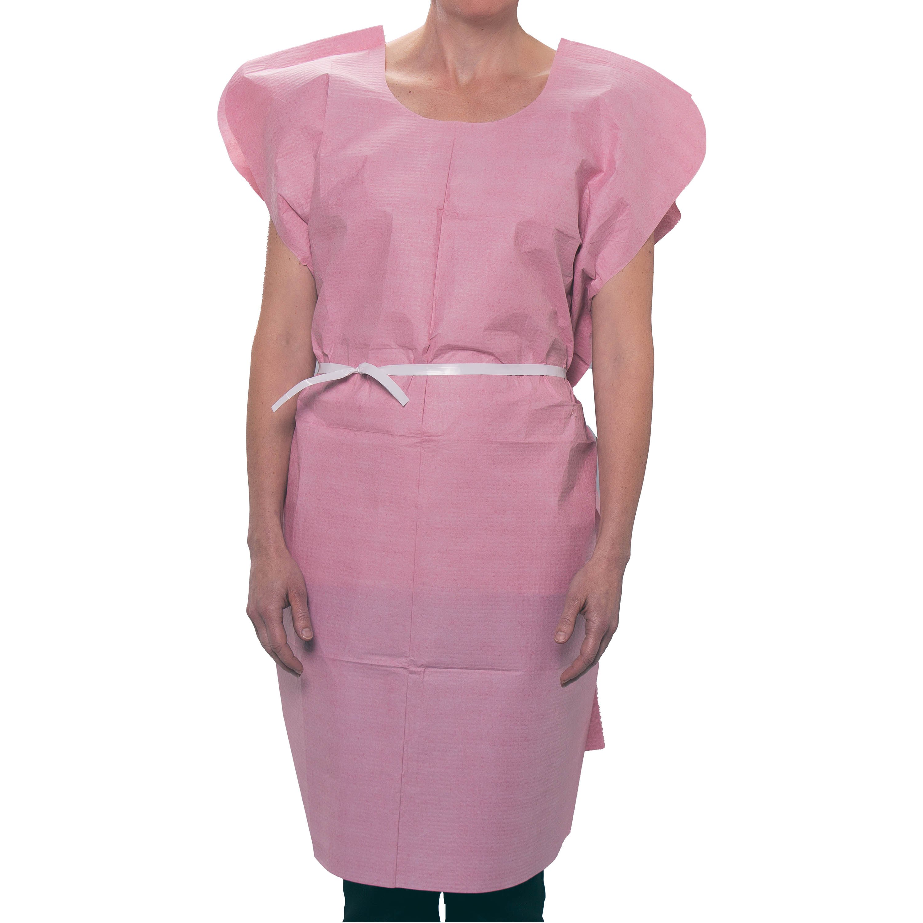 NY Threads Hospital Gown Soft and Stylish Patient Gown (Small-Medium White  Rose - Pink) Small-Medium