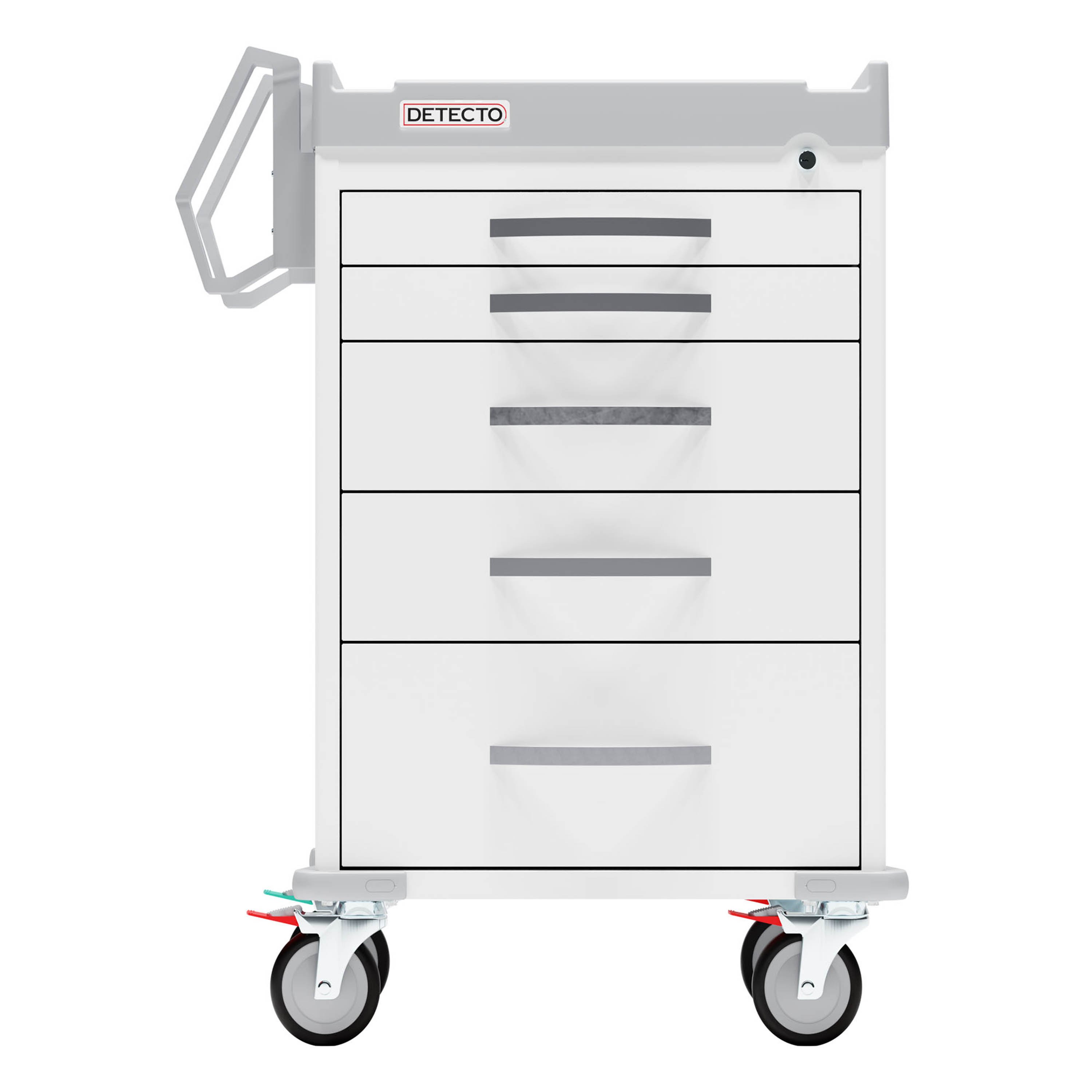 Detecto Rescue Series General Purpose Medical Cart 5 White Drawers