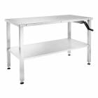 Blickman 0177835000 Stainless Steel Hydraulic Instrument Table Model 7835HYD with Gliders - 48"W x 24"D x Adjustable Height 30"-42"