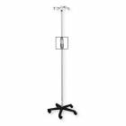 Blickman 0539A02304 Stainless Steel Washable IV Stand Model 7795SS-4 with 5-Leg Black Composite Base, Twist Lock, 4-Hook
