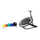 CanDo® 10-3135 Circular Ball Rebounder with Soft and Pliable Medicine Ball, 5-Piece Set - With Plastic Rack