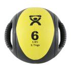 CanDo® 10-3180 Dual-Handle Medicine Ball, 9" Diameter - 6 lbs, Yellow