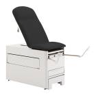 Brewer 1000A-NR-24 Access® 1000 Medical Exam Table with Pneumatic Backrest and Stirrups - Black Satin (Drawer Warmer Switch is Not Included)