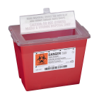 Bemis Health Care 102030 2-Gallon Multi-Purpose Biohazard Sharps Container with Hinged Lid - Translucent Red