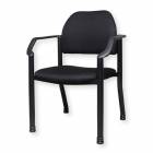Blickman Model 1130WA Black Vinyl Patient Room Chair with Arms