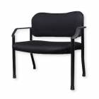 Blickman Model 1121WA Polyester Fabric Bariatric Waiting Room Chair with Arms - Raven Black Fabric Color